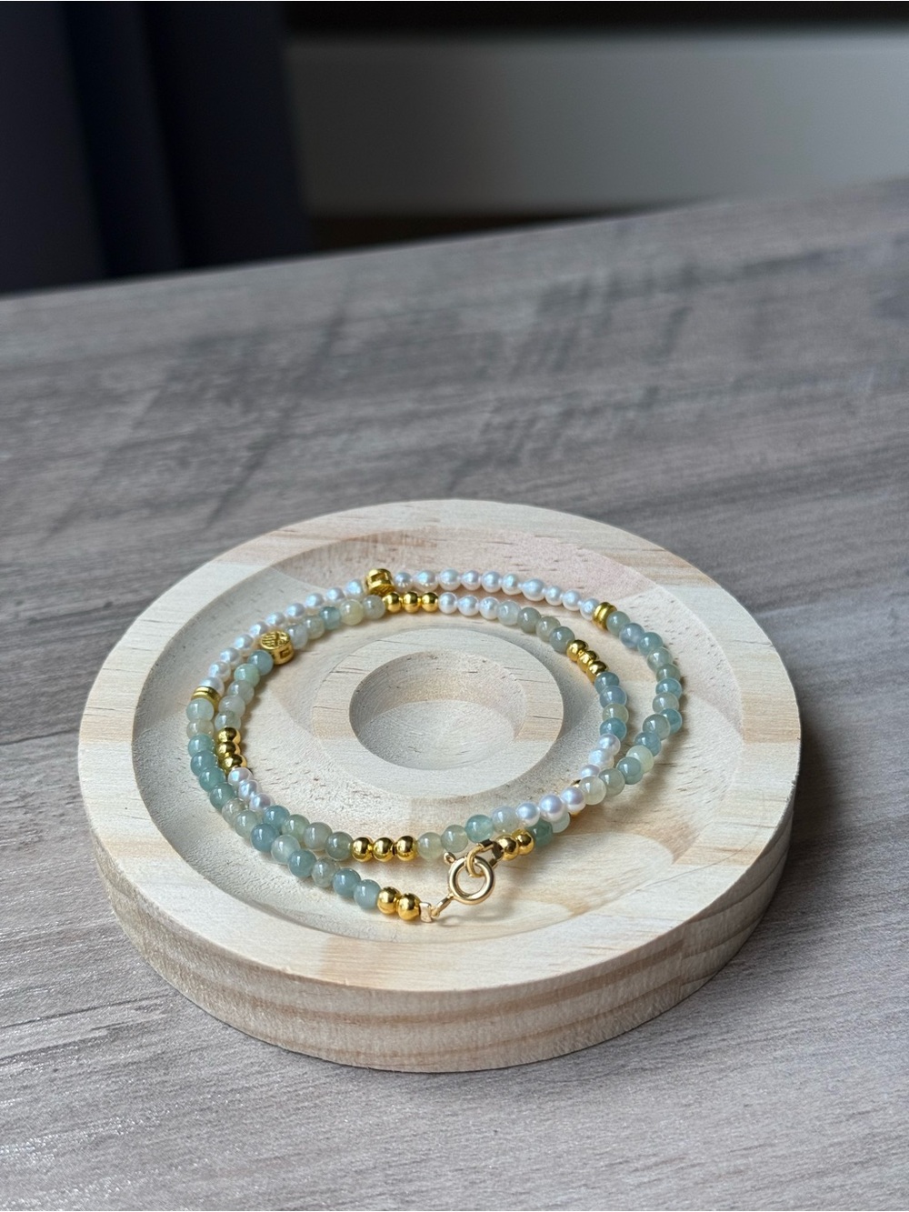 Handcrafted Jade & Pearl Wrap Bracelet